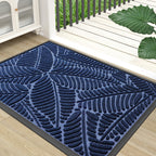 Colorxy Waterproof Front Doormat, Sturdy Natural Rubber Door Mat, 47x32