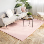 Ashler Faux Fur Rug, Ultra Soft Faux Rabbit Fur, Pink Area Rugs, 5 x 7 Feet Rectangle, Machine Washable Nursery Decor Throw Rugs for Bedroom, Kids Room, Living Room