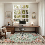 ExpediX 10x14 Area Rugs Living Room: Washable Rug for Bedroom Brown Green