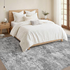 Nakagishi 7x9 Area Rugs Living Room: Washable Abstract Large Neutral Soft Rug Stain Resistant Modern Indoor Floor Non-Slip Carpet for Bedroom Nursery Kids Playroom Office Dining Room Dorm- Grey