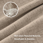 MIULEE 100% Blackout Linen Curtains 42 x 72 Inch Copper Brown 2 Panels