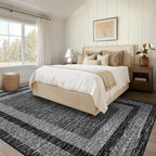 GarveeHome Modern Geometric Area Rug 4x6 Distressed Bordered Washable Non Slip Floor Carpet