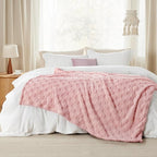 Bedsure GentleSoft Pink Throw Blanket for Couch - Checkered Fleece Blankets Gifts, Cute Soft Cozy Throw for Bedroom Home Decor Gifts, 50x60 Inches