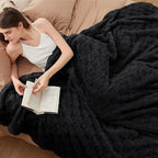 Bedsure GentleSoft Blankets Queen Size for Bed - Super Soft Cozy Blanket for Kids Girls, Large Fuzzy Fleece Throw for Bedroom Decor, Black, 90x90 Inches
