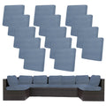 14 Piece Outdoor Cushion Covers, Patio Sofa Cushion Covers, Stretch Fit