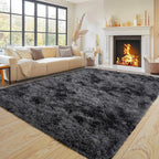 Pionblank Super Fluffy Area Rug for Living Room 5x7 Feet, Modern Indoor Shaggy Carpet, Soft Plush Non Slip Rugs for Bedroom Kids Room Cloakroom Home Decor, Dark Grey