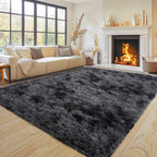 Super Fluffy Area Rug for Living Room 5x7, Shaggy Carpet, Dark Grey