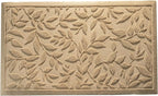 Beige Leaves Outdoor Indoor Entrance Doormats, Absorbent Durable Heavy Duty Welcome Front Door Mat,Thick Natural Rubber Back,Easy Clean Entryway Mat 17x30 Inch, Low Profile