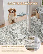 Runner Rug 2x8 Runners for Hallways Non Slip Washable, Vintage Hallway Runner Rugs for Living Room, Low Pile Soft Hallway Rug for Kitchen Bedroom Laundry Room Rug(Grey/Beige,2'x8')