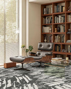 Latte&Fog 5x7 Area Rugs for Living Room Bedroom, Modern Abstract Washable Rug, Boho Non Slip Low Pile Carpet for Indoor Dining Room,Dorm, Classroom, College Dorm,Farmhouse and Kids Room - Black White