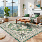 zesthome 6x9 Area Rugs for Living Room,Large Washable Rug,Green
