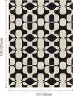 Latte&Fog 6x9 Area Rugs for Living Room Bedroom, Black Vintage Washable Rug, Boho Non Slip Low Pile Carpet for Indoor Dining Room, Dorm, Classroom,College Dorm,Farmhouse and Home Office - Black Beige