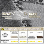 MYSKY HOME Boho Couch Cover Charcoal Gray Sofa Covers with Tassel Farmhouse Sofa Slipcover Simple Couch Protector for Dogs Chenille Sectional Couch Covers L Shaped Couch Cushion Covers, 91"x 134"