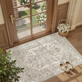 Madane Washable Entry Rug 3x4 Area Rugs for Entryway Kitchen, Beige/Brown