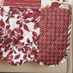 Great Bay Home Reversible Patchwork Chair Cover - Washable Slipcover Furniture Protector with Elastic Straps - Perfect for Kids & Pets - Box-Stitched Detail (Burgundy)