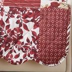 Great Bay Home Reversible Patchwork Recliner Cover - Washable Slipcover Furniture Protector with Elastic Straps - Perfect for Kids & Pets - Box-Stitched Detail (Burgundy)