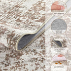 UERMEI 4x6 Area Rug Living Room Rugs - Washable Neutral Modern Abstract Soft Thin Rug Indoor Floor No Slip Rug Carpet for Bedroom Under Dining Table Home Office Decor - Brown/Grey/Red