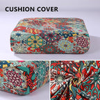 hyha Printed Couch Cushion Covers, Floral Sofa Covers Washable for 3 Cushion Couch, Stretch Pattern Outdoor Cushion Covers for Patio Furniture with Elastic Bottom(Large, Diamond Mandala)
