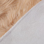 linmopm Faux Fur Rug Sheepskin Shag Fluffy Fuzzy Beige 3x3 ft Rugs for Bedroom Bedside Bed Floor Living Room Plush Round High-Density Cushion Carpet Super Sofa Cover