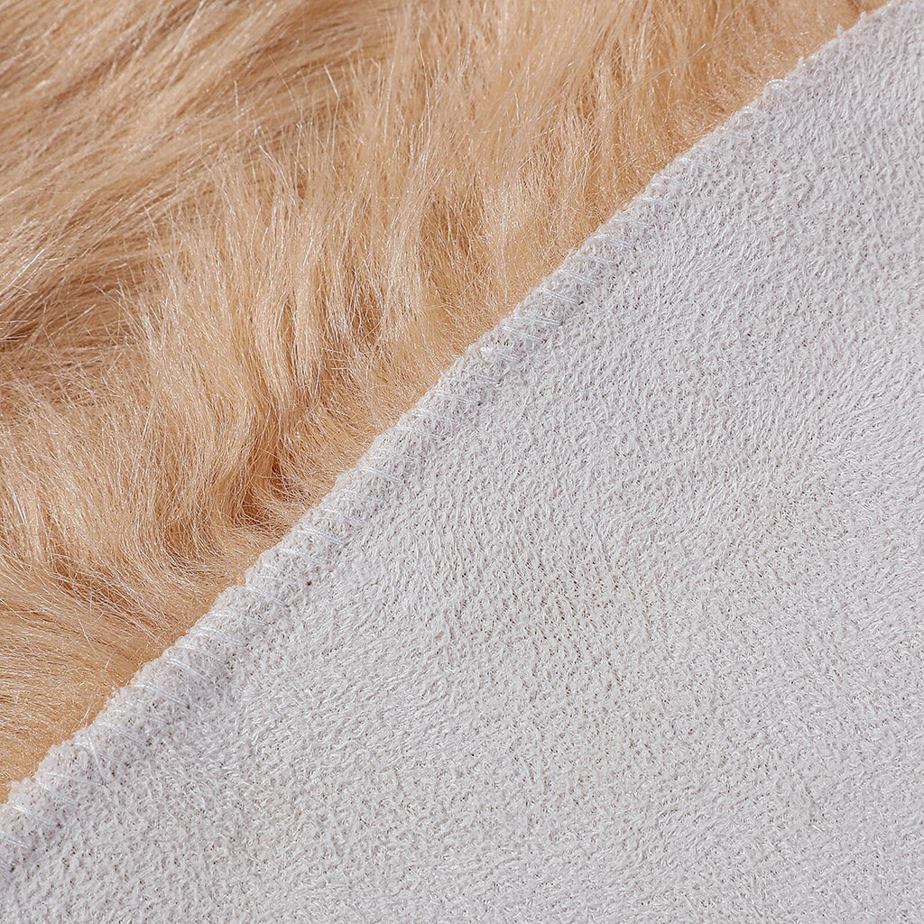 linmopm Faux Fur Sheepskin Rug, Beige, 4x6 ft