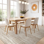 Nakagishi 10x14 Area Rugs Living Room: Washable Large Vintage Rug Neutral Non-Slip Soft Stain Resistant Indoor Carpet for Bedroom Nursery Dining Room Office Playroom - Brown-01