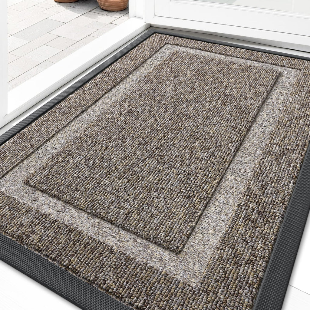 OLANLY Front Door Mat Outside 29.5x17, All-Season Heavy-Duty Rubber Doormat