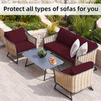 8 Pcs Outdoor Cushion Covers, Patio Sofa Cushion Covers Replacement