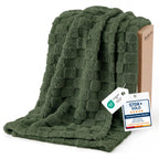 Bedsure Checkered Fleece Throw Blankets for Bed/Couch, Ashley Blue,50"×70"
