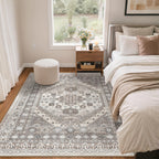 zesthome 4x6 Area Rug for Entryway,Washable Kitchen Rug,Brown