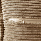 MIULEE Decorative Throw Pillow Covers for Couch Bed Livingroom 18x18 Inch Set of 2 Khaki Boho Accent Throw Pllows Broadside Striped Patchwork Soft Corduroy Pillowcases