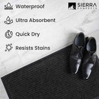 Sierra Concepts 2-Pack Front Door Mat - Large 36 x 24 Welcome Indoor Outdoor Entryway Mats for Shoe Scraper, Ideal for Inside Outside High Traffic Area, Black
