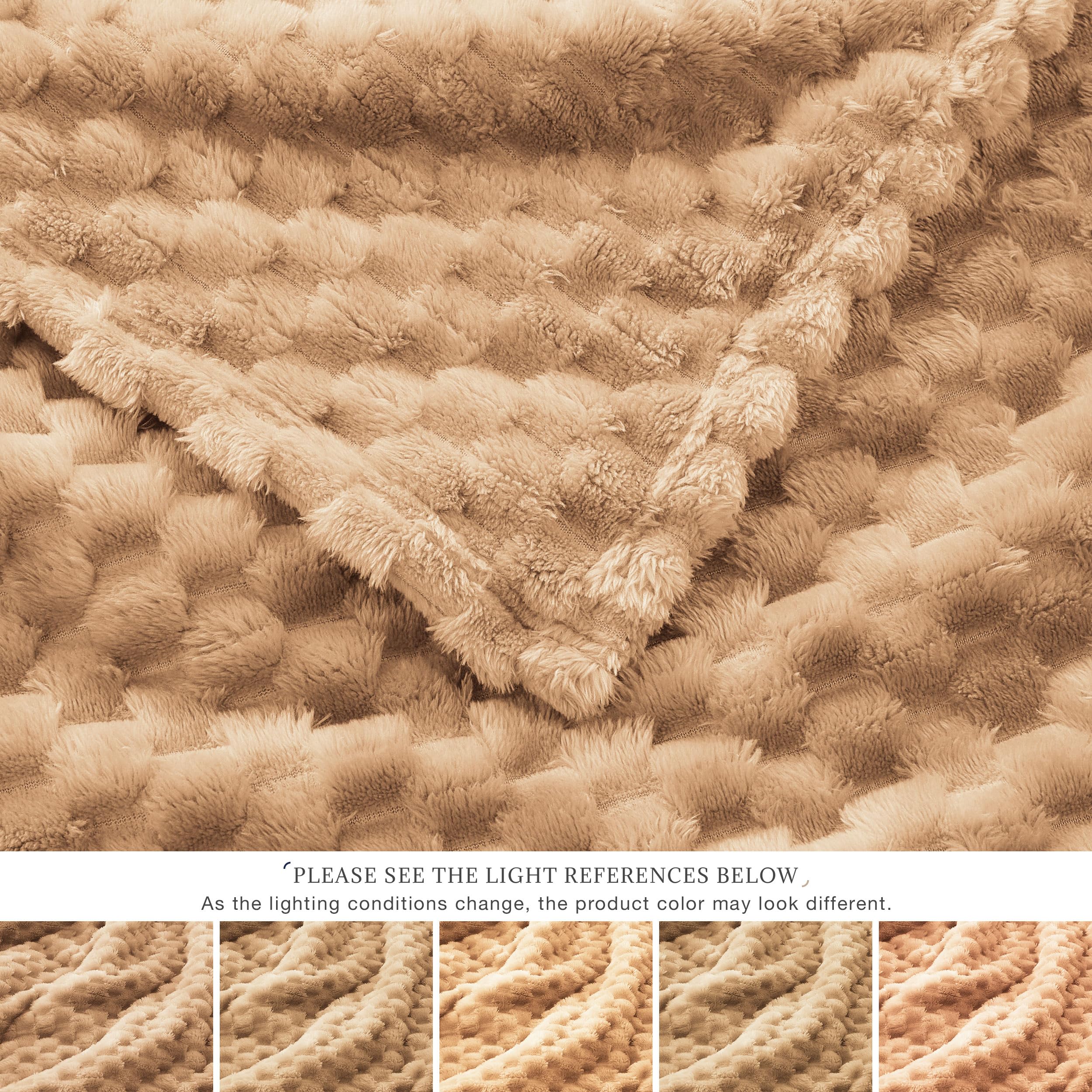 EXQ Home Fleece Blanket Twin Size for Couch or Bed - 3D Imitation Turtle Shell Jacquard Decorative Blankets - Cozy Soft Lightweight Fuzzy Flannel Blanket Suitable for All Seasons(60"×80",Brown)