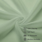 Chyhomenyc Sage Green Sheer Scarf Valances for Windows 216 Inch Extra Long, Window Scarf Drapes Rod Pocket Backdrop for Wedding Arch Draping/Party/Canopy Bed/Living Room, 2PC, 18 Feet Length