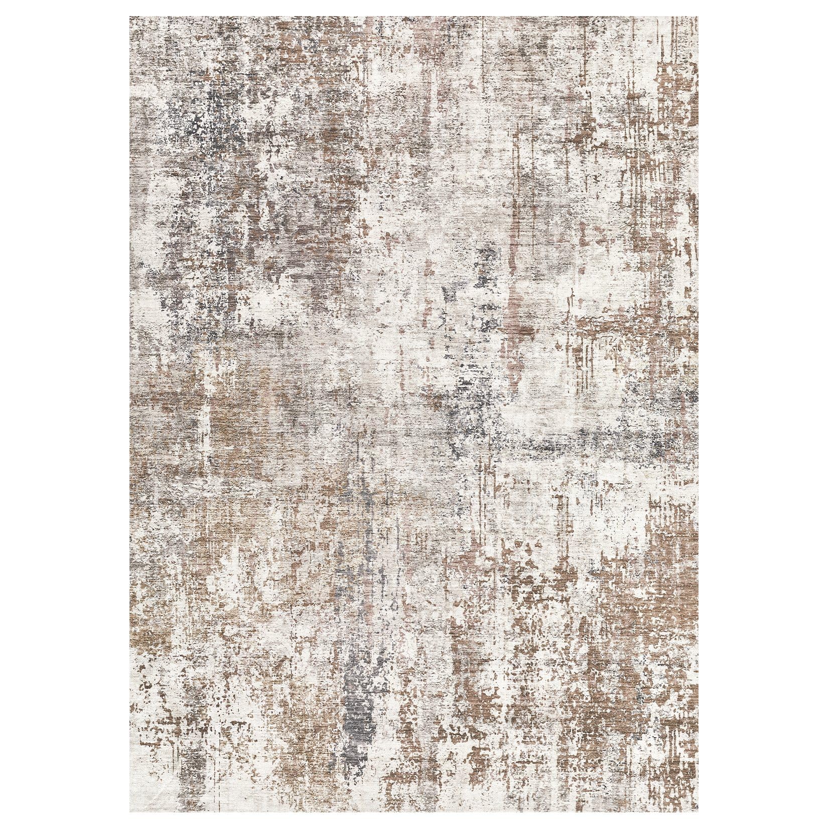 UERMEI 6x8 Area Rug Living Room Rugs - Washable Neutral Modern Abstract Soft Thin Rug Indoor Floor No Slip Rug Carpet for Bedroom Under Dining Table Home Office Decor - Brown/Grey/Red