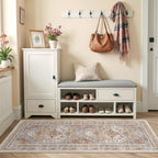 Restydon 2x5 Rug Runner Non-Slip Washable Rugs for Entryway, Orange