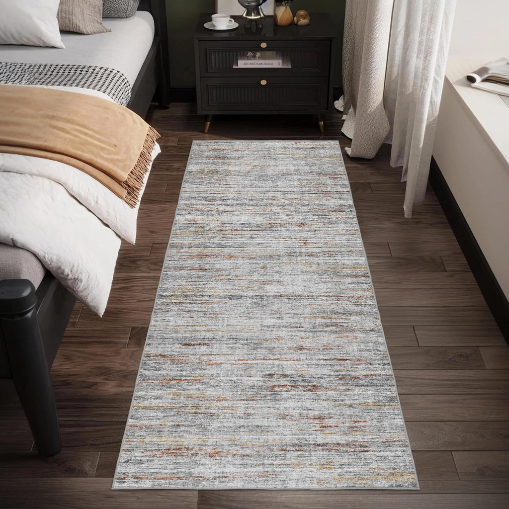 Washable Runner Rugs 3x10 Abstract Kitchen Runner Rug Non Slip Backing, Ultra-Thin Carpet Runners for Hallway 10 ft,Long Rug Runner for Entryway Living Room Bedroom Laundry Room