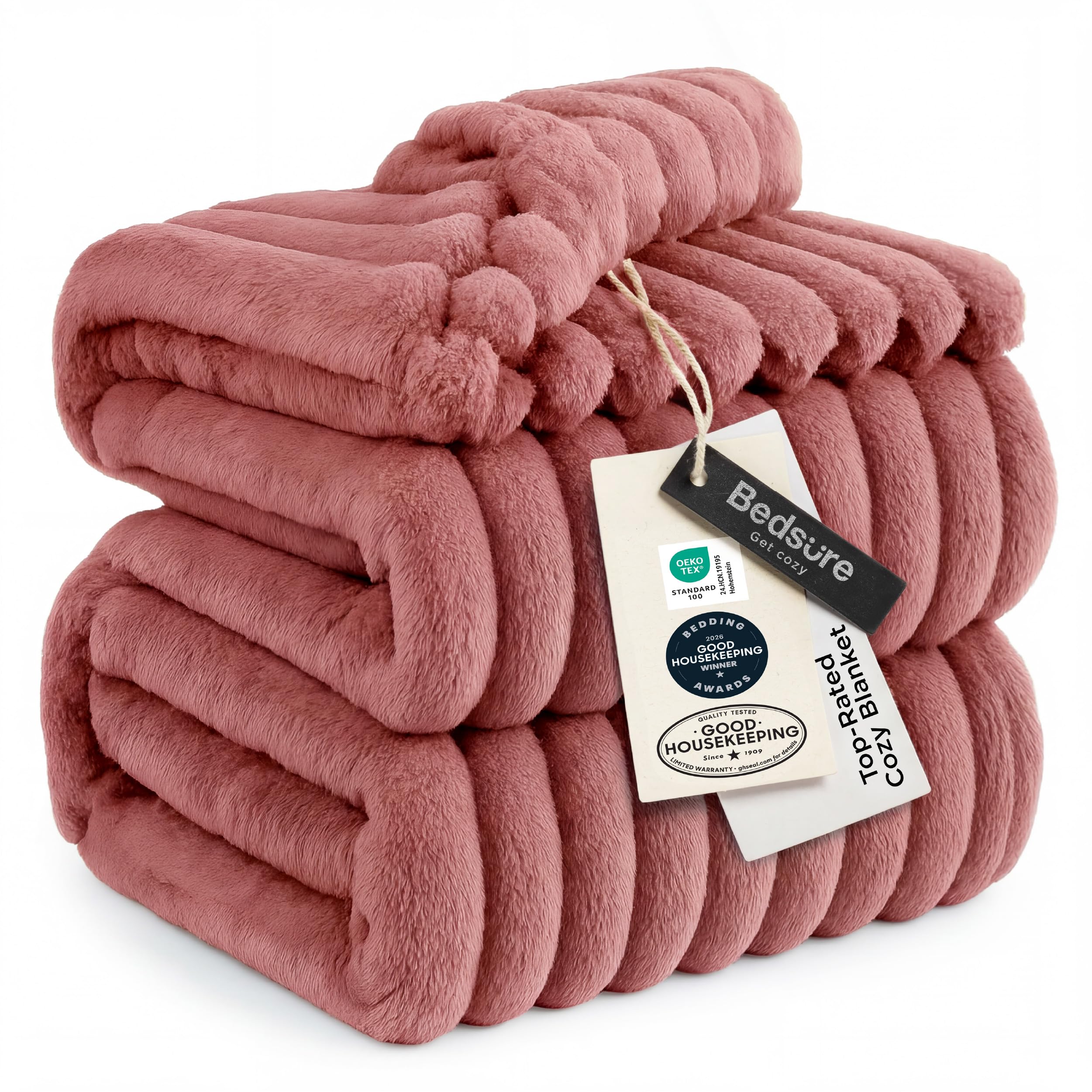 Bedsure Soft King Size Blankets for Bed Dusty Pink 108"x90"