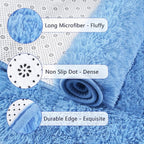 Chicrug Soft Runner Rug for Bedroom Living Room Plush Fluffy Rug 2x4 Feet, Shag Furry Runner Rug Carpet Non Shedding for Nursery Children Kids Girls Room Home Decorative, Cobalt Blue