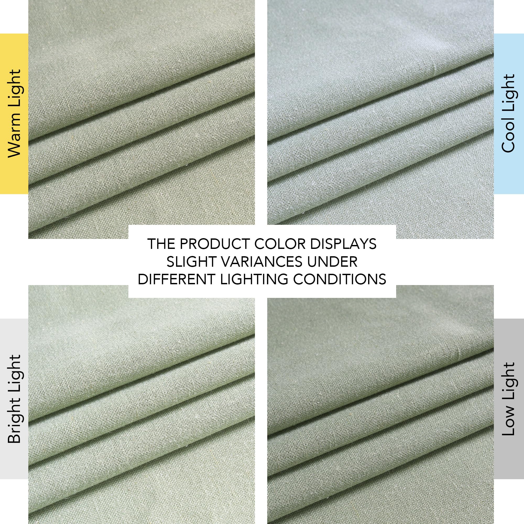 NICETOWN Thick Linen Greyish Green Curtains for Living Room, Grommet Privacy Assured Linen Blend Window Treatments with Light Filtering for Bedroom, W55 x L96, 2 Panels