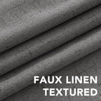 H.VERSAILTEX Linen Blackout Curtains 63 Inches Long 100% Absolutely Blackout Thermal Insulated Textured Linen Look Curtain Draperies Anti-Rust Grommet, Energy Saving with White Liner, 2 Panels, Grey