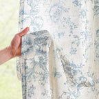 jinchan Vintage Floral Linen Curtains 54 Long for Living Room 2 Panels