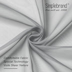 Simplebrand Light Grey Sheer Curtains 84 Inches Long, Light Filtering Rod Pocket Solid Color Window Sheer Curtain Panels, Elegant Curtains & Drapes for Living Room, Bedroom 2 Panels (42" W x 84" L)
