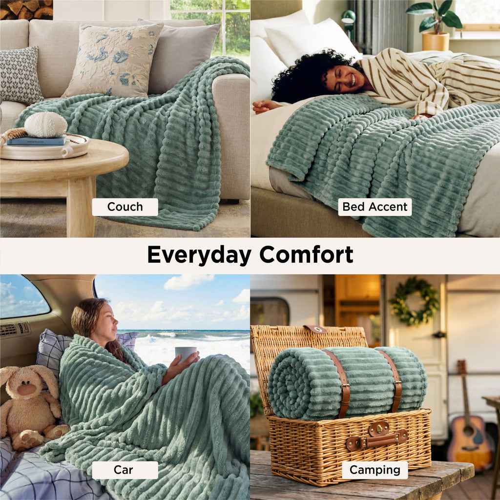 Bedsure Soft Sage Green Throw Blanket for Couch Decor Gifts 50"x60"