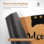 Welcome Cats - 24"x36" - Coir Door Mat with Heavy Duty Backing - Welcome Mats for Entryway, Porch - Anti-Slip PVC & Coconut Fiber Surface - Natural Home Accessories, Minimalist Original Design