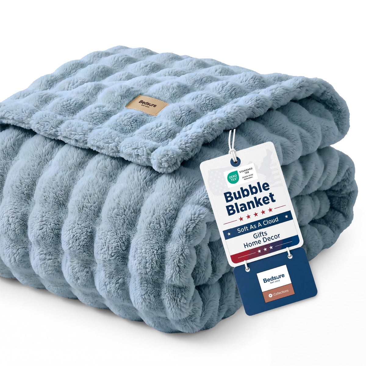Bedsure Cloud Bubble Fleece Twin Blanket for Bed, Pink, 60"×80"