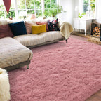 Quntue Rugs for Living Room 8x10, Soft Shaggy Modern Shag Area Rug for Bedroom, Upgrade Non-Slip Plush Fluffy Carpet for Kids Boys Girls Room Home Decor Aesthetic, Blush