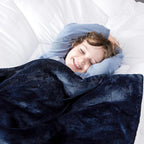 Bedsure GentleSoft Bedding Fleece Blanket for Girls and Boys - Soft Cozy Cute Small Throw Blankets for Travel, 43x55 Inches, Navy