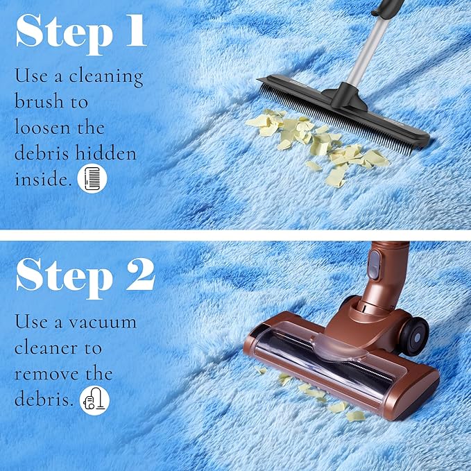 ONASAR Area Rugs for Bedroom Living Room, Fluffy Fuzzy Shag Shaggy 4x6 Bedside Tie-Dye Blue Rug, Soft Plush Indoor Floor Carpet for Nursery Kids Girls Boys Teen Dorm Home Office Decor Aesthetic