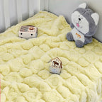 Yurhap Fleece Baby Blanket Heart Checkered Blanket, Ultra Soft Cozy Baby Blankets for Girls Boys, Fluffy Infant Toddler Newborn Receiving Blankets for Crib Stroller 30”×40” (Yellow)