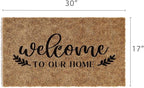 Barnyard Designs Doormat Welcome Mat for Outdoors, Large Front Door Entrance Mat, Brown (Welcome to Our Home, 30x17)